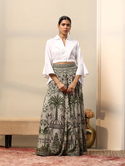 Garden VARELI - Women Printed Cotton Blend Top with Skirt
