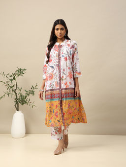 Garden VARELI - Women Floral Silk Blend Kurta with Pant
