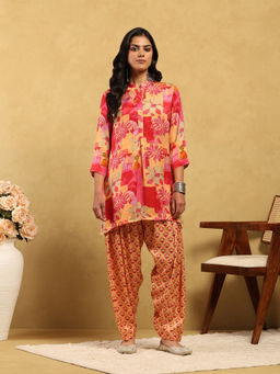 Garden VARELI - Women Floral Modal Kurta with Dhoti