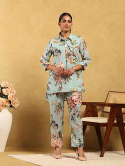 Garden VARELI - Women Floral Silk Blend Co-Ord Set