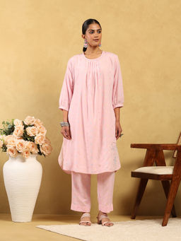 Garden VARELI - Women Polka Dots Silk Blend Kurta with Pant