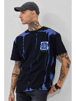 Snitch - Black Tye and Dye Oversized Fit T-Shirt