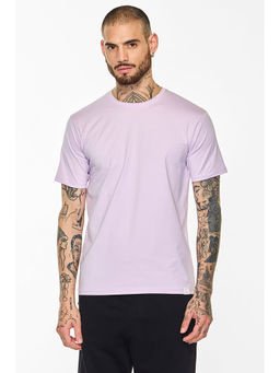 Snitch - Core Lab Lilac Solid Slim Fit T-Shirt