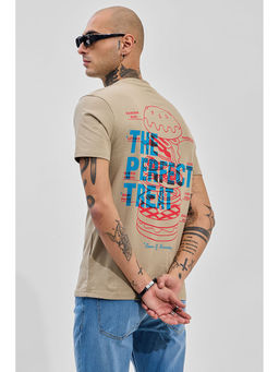 Snitch - The Perfect Treat Khaki Printed Slim Fit T-Shirt