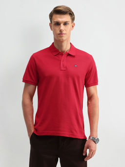 Arrow Sports - Red Solid Regular Fit Polo T-Shirt