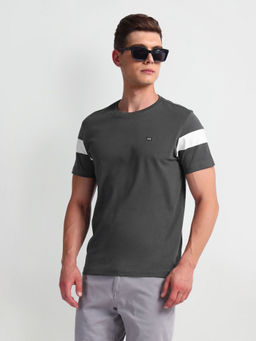 Arrow Sports - Grey Solid Regular Fit T-Shirt