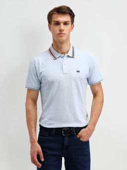 Arrow Sports - Blue Solid Regular Fit Polo T-Shirt