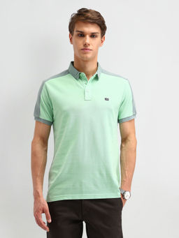 Arrow Sports - Green Solid Regular Fit Polo T-Shirt