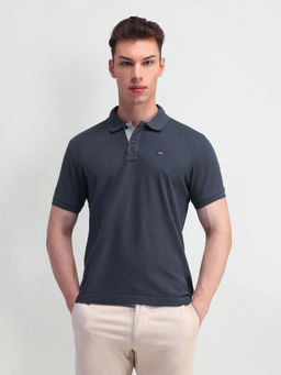 Arrow Sports - Blue Solid Regular Fit Polo T-Shirt