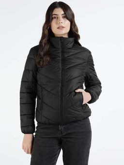 Royal Enfield - Women Black Solid Puffer Jacket