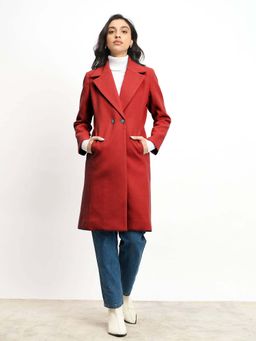 SALT Attire - Women Red Solid Overcoat