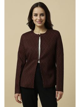 Allen Solly - Women Maroon Regular Fit Blazer