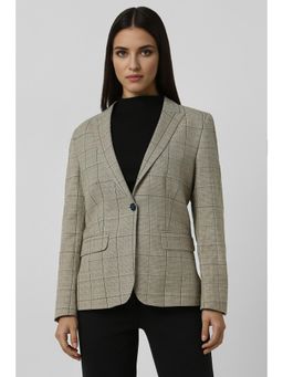 Van Heusen - Women Beige Check Blazer