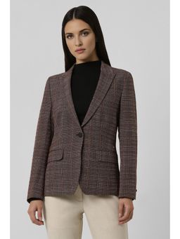 Van Heusen - Women Brown Check Blazer