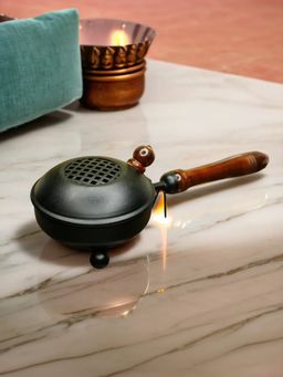 Ekhasa - Black Metal Dhoop Dani Loban Burner Holder Stand