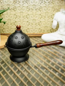 Ekhasa - Metal Dhoop Dani Loban Burner Holder Stand, Black