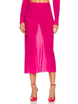 L'Academie - Sheer Midi Slip Skirt