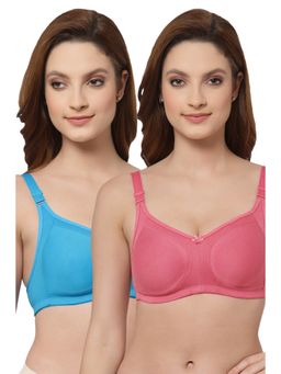 Floret - Women Non Padded & Non-Wired Full Coverage T-Shirt Bra (Pack of 2)