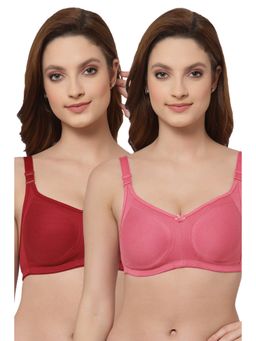 Floret - Women Non Padded & Non-Wired Full Coverage T-Shirt Bra (Pack of 2)
