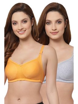 Floret - Women Non Padded & Non-Wired Full Coverage T-Shirt Bra (Pack of 2)