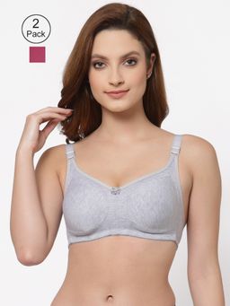 Floret - Women Non Padded & Non-Wired Full Coverage T-Shirt Bra (Pack of 2)