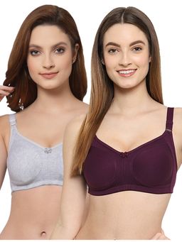 Floret - Women Non Padded & Non-Wired Full Coverage T-Shirt Bra (Pack of 2)