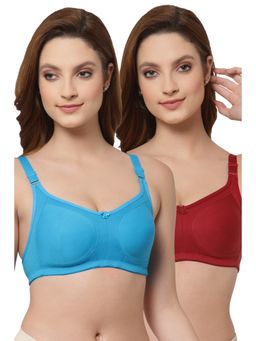 Floret - Women Non Padded & Non-Wired Full Coverage T-Shirt Bra (Pack of 2)