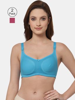 Floret - Women Non Padded & Non-Wired Full Coverage T-Shirt Bra (Pack of 2)