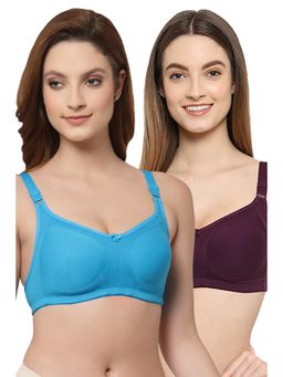 Floret - Women Non Padded & Non-Wired Full Coverage T-Shirt Bra (Pack of 2)