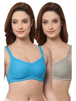 Floret - Women Non Padded & Non-Wired Full Coverage T-Shirt Bra (Pack of 2)