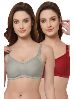 Floret - Women Non Padded & Non-Wired Full Coverage T-Shirt Bra (Pack of 2)