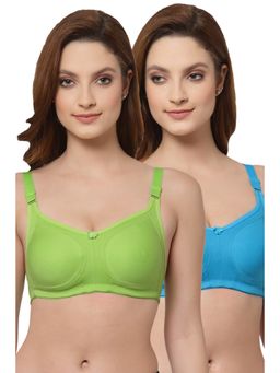 Floret - Women Non Padded & Non-Wired Full Coverage T-Shirt Bra (Pack of 2)
