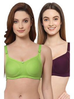 Floret - Women Non Padded & Non-Wired Full Coverage T-Shirt Bra (Pack of 2)