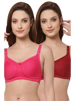 Floret - Women Non Padded & Non-Wired Full Coverage T-Shirt Bra (Pack of 2)