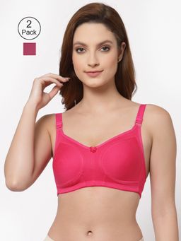 Floret - Women Non Padded & Non-Wired Full Coverage T-Shirt Bra (Pack of 2)