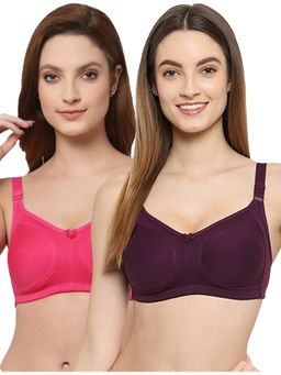Floret - Women Non Padded & Non-Wired Full Coverage T-Shirt Bra (Pack of 2)
