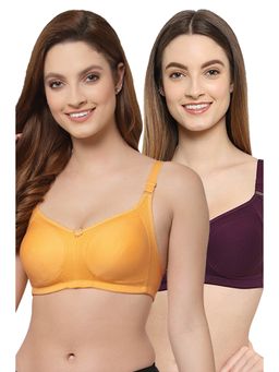 Floret - Women Non Padded & Non-Wired Full Coverage T-Shirt Bra (Pack of 2)