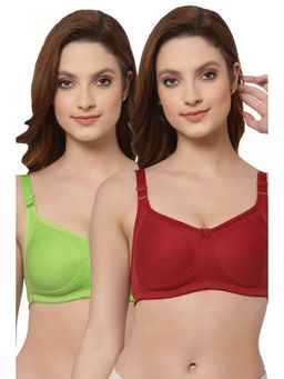 Floret - Women Non Padded & Non-Wired Full Coverage T-Shirt Bra (Pack of 2)