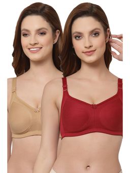 Floret - Women Non Padded & Non-Wired Full Coverage T-Shirt Bra (Pack of 2)