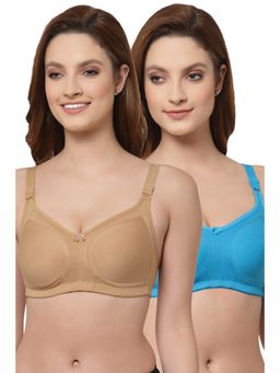 Floret - Women Non Padded & Non-Wired Full Coverage T-Shirt Bra (Pack of 2)