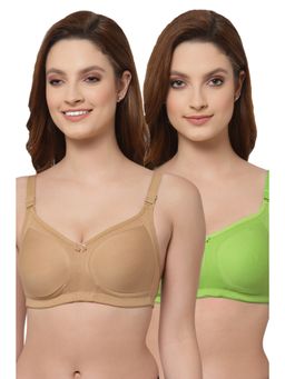 Floret - Women Non Padded & Non-Wired Full Coverage T-Shirt Bra (Pack of 2)