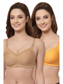 Floret - Women Non Padded & Non-Wired Full Coverage T-Shirt Bra (Pack of 2)