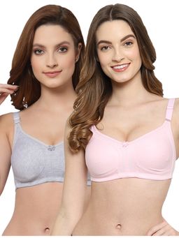 Floret - Women Non Padded & Non-Wired Full Coverage T-Shirt Bra (Pack of 2)
