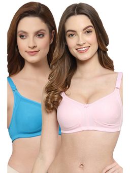 Floret - Women Non Padded & Non-Wired Full Coverage T-Shirt Bra (Pack of 2)