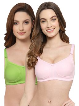 Floret - Women Non Padded & Non-Wired Full Coverage T-Shirt Bra (Pack of 2)