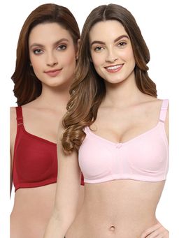 Floret - Women Non Padded & Non-Wired Full Coverage T-Shirt Bra (Pack of 2)