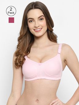 Floret - Women Non Padded & Non-Wired Full Coverage T-Shirt Bra (Pack of 2)