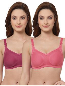 Floret - Women Non Padded & Non-Wired Full Coverage T-Shirt Bra (Pack of 2)