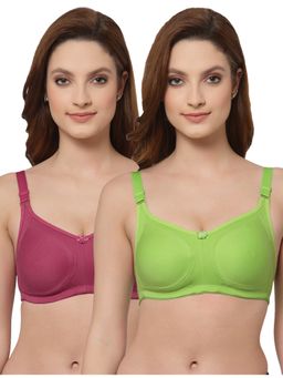 Floret - Women Non Padded & Non-Wired Full Coverage T-Shirt Bra (Pack of 2)