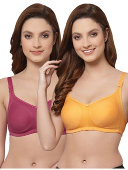 Floret - Women Non Padded & Non-Wired Full Coverage T-Shirt Bra (Pack of 2)